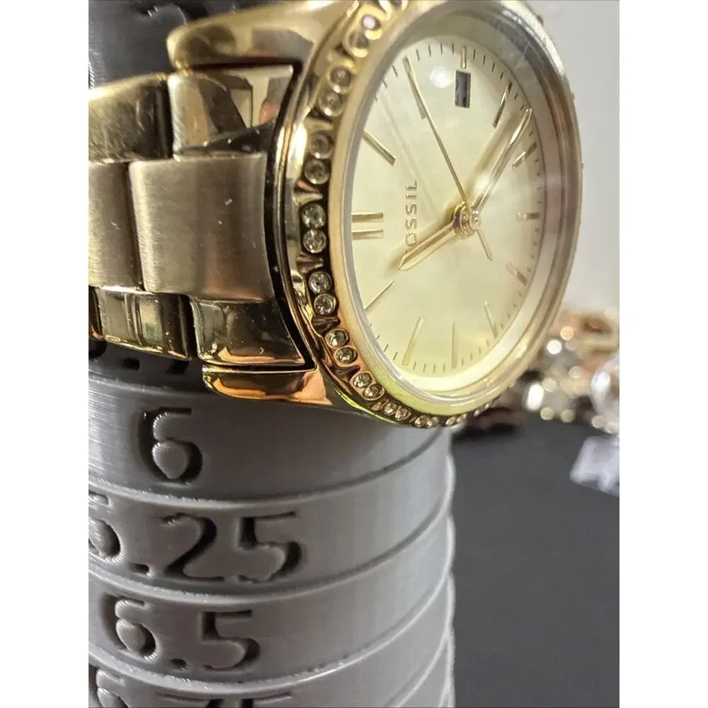 Fossil Women's BQ-3375 Wristwatch New Battery 5.75” Band 34mm Case Gold (G19)